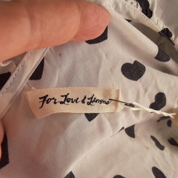 FOR LOVE & LEMONS SAMPLE “WILLOW” HEART PRINT LONG SLEEVE TOP SIZE S - Picture 5 of 5